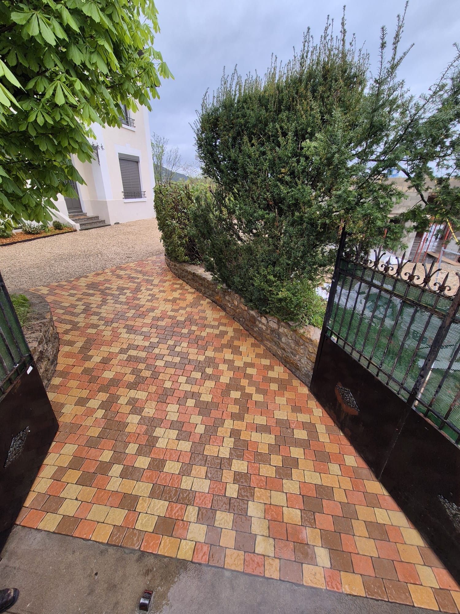 Allée en pavés